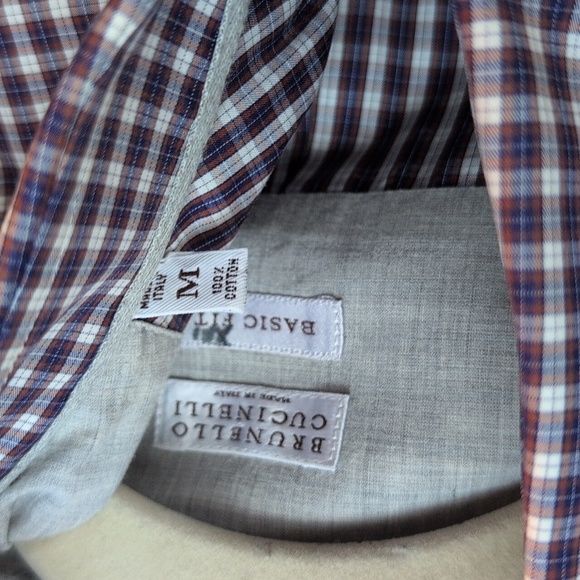 Brunello Cucinelli Mini Checked Basic Sport Fit Button-Down Shirt - Picture 7 of 7